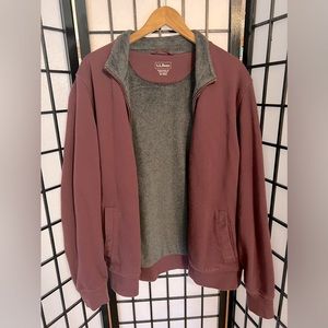 Men’s LL Bean traditional fit fleece lined zip up sweatshirt